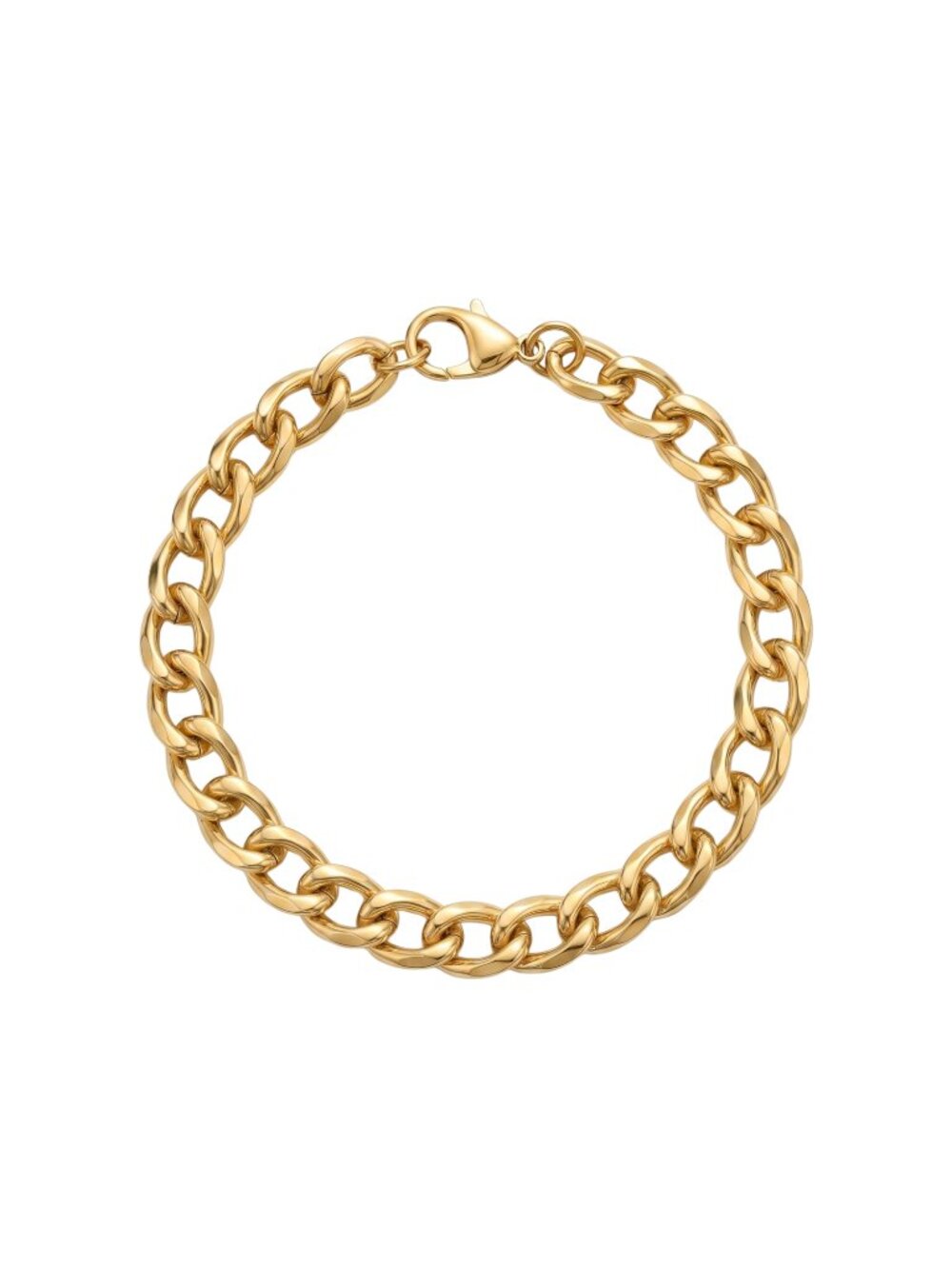 3/$20 NIP | Gold Polished Oval Link Fashion Statement Bracelet 8"
